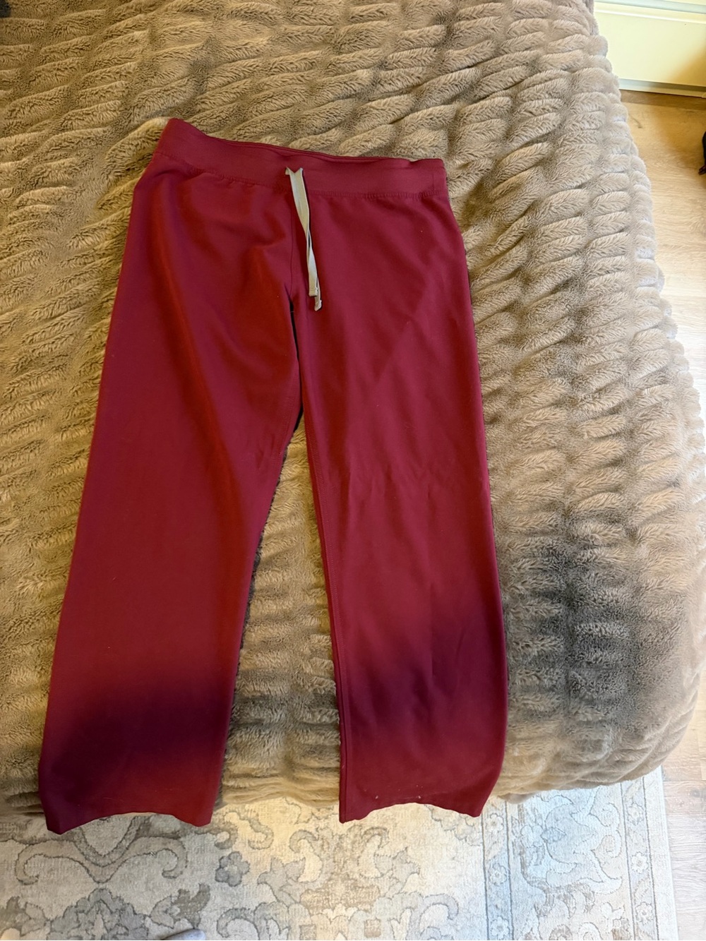 Figs Maroon Straight-Leg Drawstring Pants